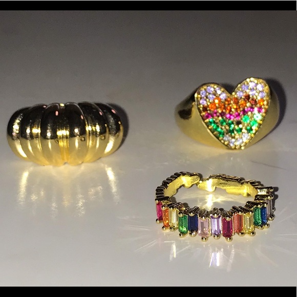 set of 3 gold rings - Picture 5 of 5